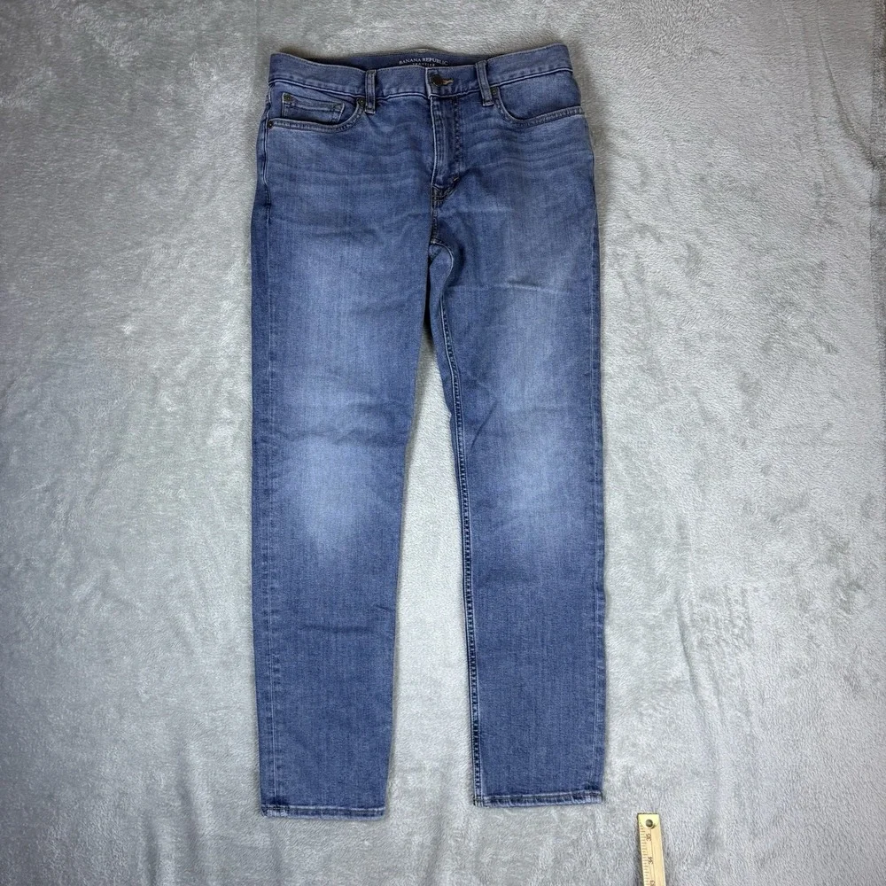 Banana Republic Jeans Mens 31x30 (Fits 31x30) Blue Traveler Slim Denim‎